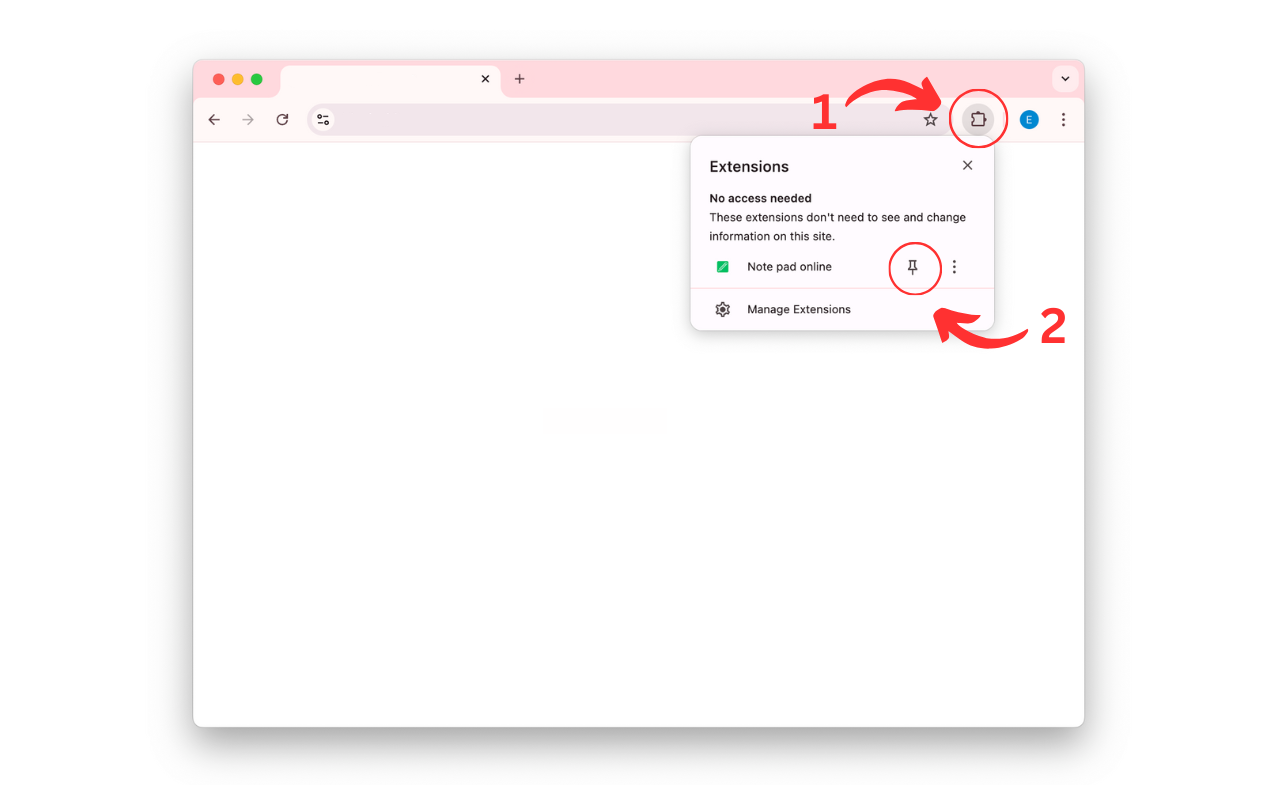 How to pin the extension